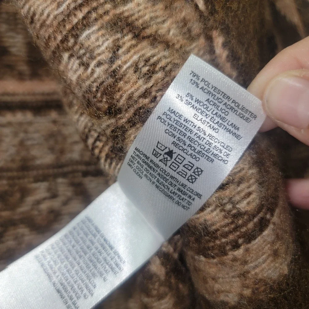 $119 Lucky Brand Southwestern Fair Isle Women's‎ LG Open Cropped Cardigan Shawl